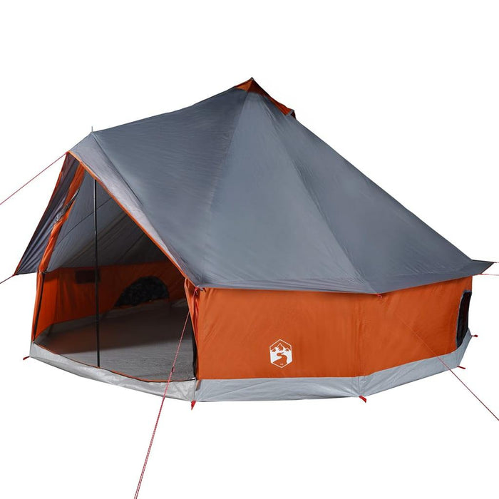 Waterproof Tipi Family Tent in Grey and Orange (8 persons) - Little and Giant Explorers vidaXL