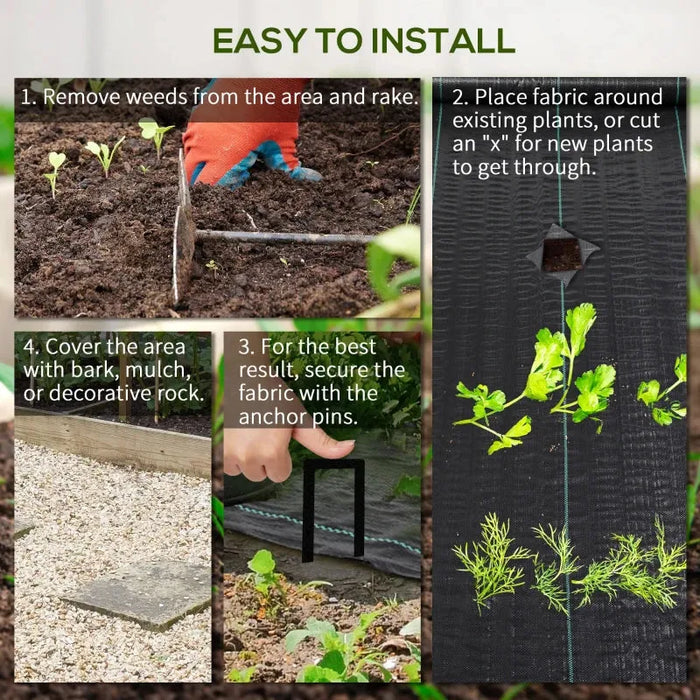 Weed Control Fabric Roll – 100 × 2m | Breathable PP Garden Membrane OUTSUNNY - Little and Giant Explorers Outsunny