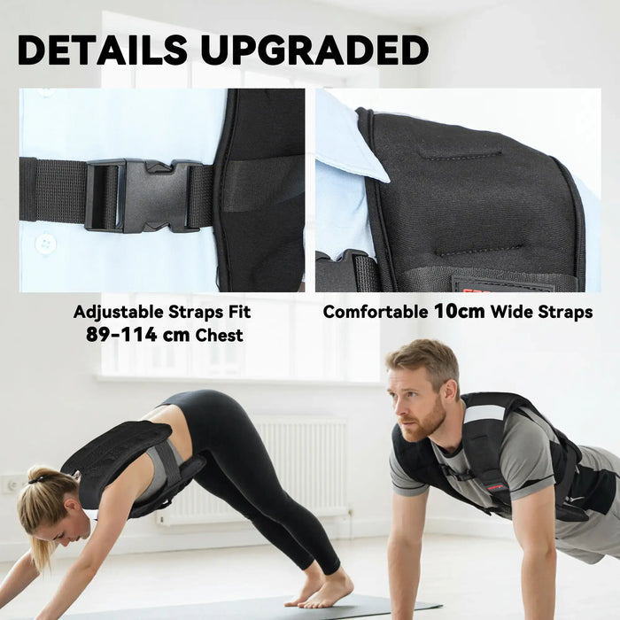 Weighted Running Vest – Black | Fixed 5kg Neoprene Training Vest with Adjustable Straps SPORTNOW - Little and Giant Explorers SPORTNOW