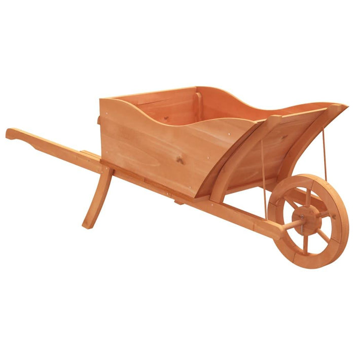 Wheelbarrow Planter in Solid Wood Fir (128 x 45.5 x 43cm) - Little and Giant Explorers vidaXL