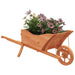 Wheelbarrow Planter in Solid Wood Fir (128 x 45.5 x 43cm) - Little and Giant Explorers vidaXL