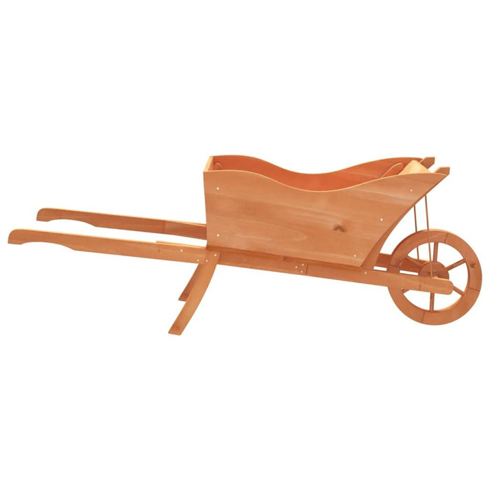 Wheelbarrow Planter in Solid Wood Fir (128 x 45.5 x 43cm) - Little and Giant Explorers vidaXL