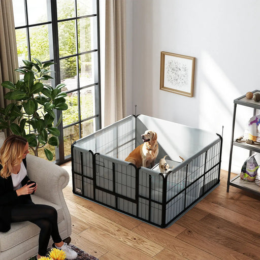 Whelping Box and Puppy Playpen – Four Panels | Wind-Resistant Oxford Fabric PAWHUT - Little and Giant Explorers PawHut
