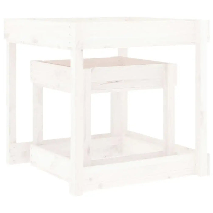 2 Sand Tables in White and Solid Wood Pine - Little and Giant Explorers vidaXL