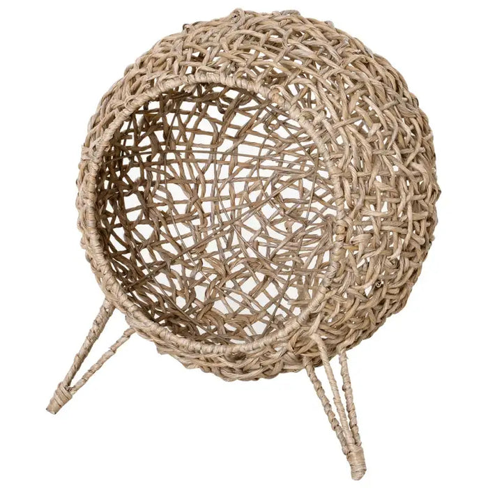 Wicker Cat House – Hand-Woven Rattan Cat Cave | Cushion and Metal Tripod Base PAWHUT - Little and Giant Explorers PawHut