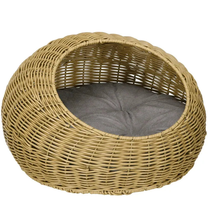 Wicker Cat House with Washable Cushion - Little and Giant Explorers PawHut