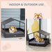 Wicker Dog Basket with Canopy | Outdoor Rattan Raised Pet Bed - Up to 15kg PAWHUT - Little and Giant Explorers PawHut