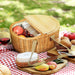 Wicker Picnic Basket for 2 with Pine Wood Lid - Little and Giant Explorers Outsunny