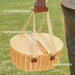 Wicker Picnic Basket for 2 with Pine Wood Lid - Little and Giant Explorers Outsunny