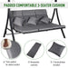 Wide Metal Garden Swing Bench | Adjustable Overhead Canopy for Three-Person Relaxation - Little and Giant Explorers Outsunny