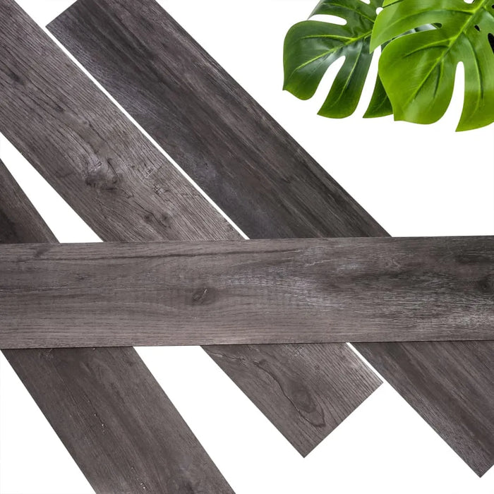 Wood Look Planks 'Barnwood Oak' in Charcoal Black - Little and Giant Explorers WallArt