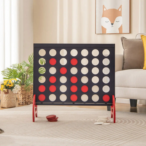 Wooden 4-to-Score Game Set – Giant Connect 4 | 42 Chips and Carry Bag COSTWAY - Little and Giant Explorers Costway