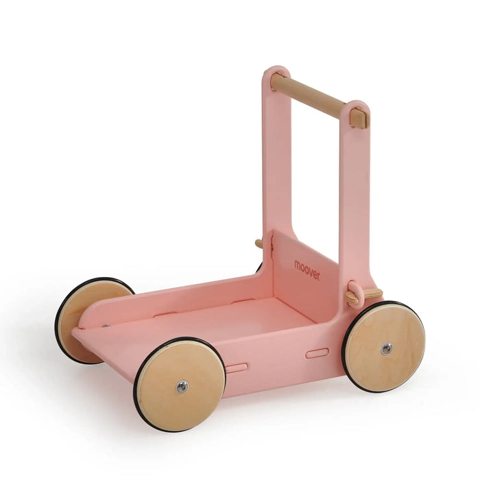 Wooden Baby Walker | Pink with Click Key Assembly System - Little and Giant Explorers Moover