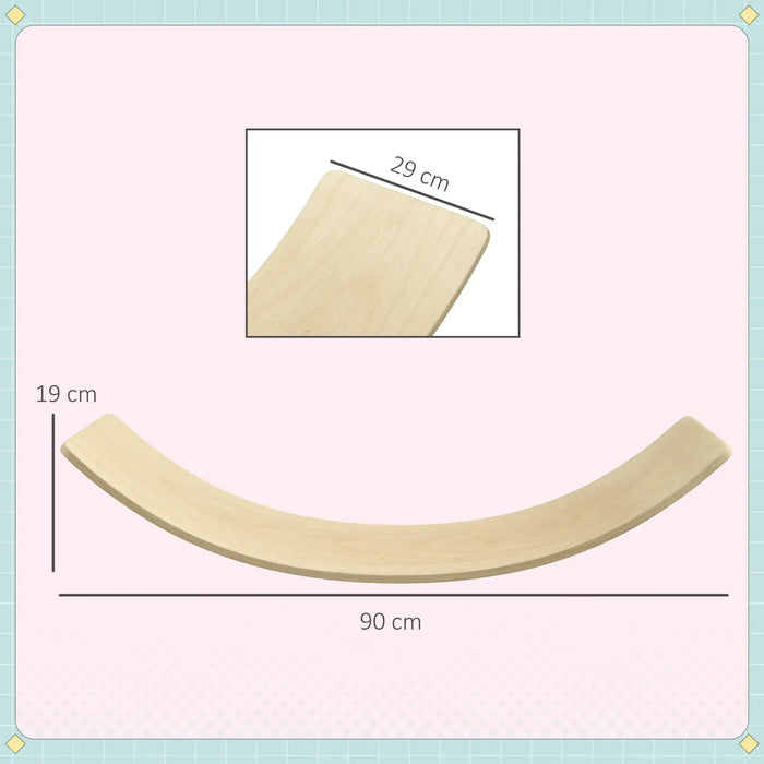 Wooden Balance Board with Natural Pine Finish | 90cm Wobble Board - Little and Giant Explorers AIYAPLAY