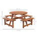 8-Seater Wooden Picnic Set in Fir Wood - Little and Giant Explorers Outsunny
