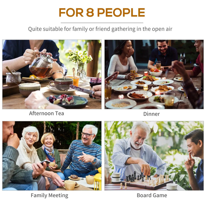 8-Seater Wooden Picnic Set in Fir Wood - Little and Giant Explorers Outsunny