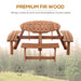 8-Seater Wooden Picnic Set in Fir Wood - Little and Giant Explorers Outsunny