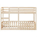 Wooden Bunk Bed Frame – Solid Pine Finish | Single Over Single - Ladder and Guardrails VIDAXL - Little and Giant Explorers vidaXL