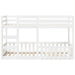 Wooden Bunk Bed Frame – Solid Pine White Finish | Single Over Single - Ladder and Guardrails VIDAXL - Little and Giant Explorers vidaXL