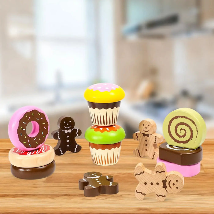Wooden Cake Collection Playset | Pretend Afternoon Tea and Bakery Role-Play SOKA® - Little and Giant Explorers SOKA Play Imagine Learn