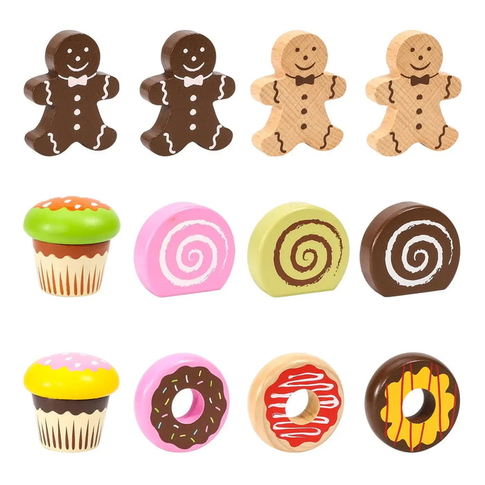 Wooden Cake Collection Playset | Pretend Afternoon Tea and Bakery Role-Play SOKA® - Little and Giant Explorers SOKA Play Imagine Learn