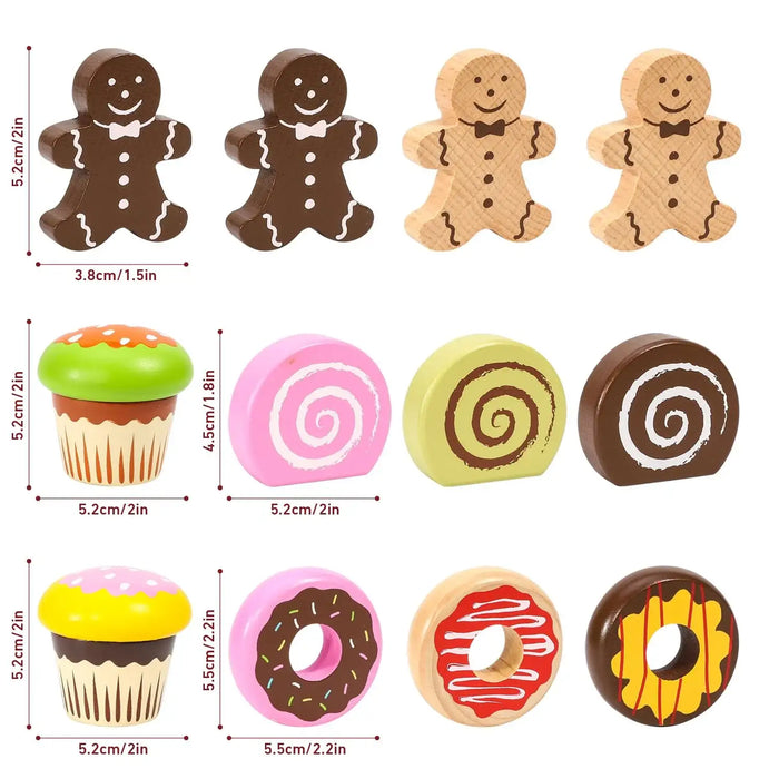 Wooden Cake Collection Playset | Pretend Afternoon Tea and Bakery Role-Play SOKA® - Little and Giant Explorers SOKA Play Imagine Learn