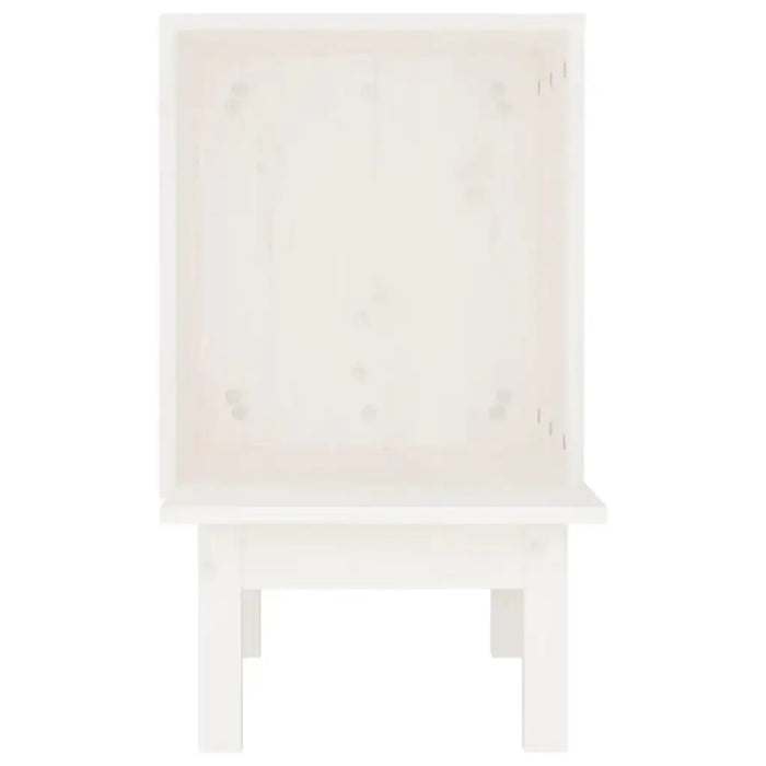 White wooden cat house shelter with open front and simple solid pine design