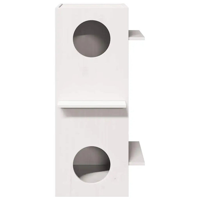 White Cat House in Solid Wood Pine (43 x 43 x 90cm) - Little and Giant Explorers vidaXL