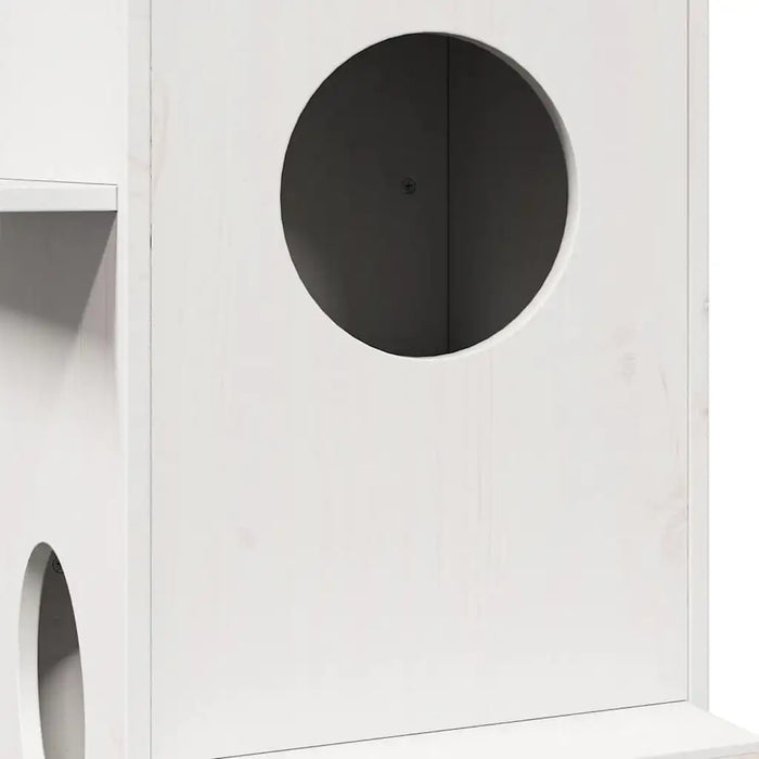 White Cat House in Solid Wood Pine (43 x 43 x 90cm) - Little and Giant Explorers vidaXL