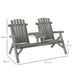 Wooden Chair Bench | 2 Seats with Centre Coffee Table in Grey - Little and Giant Explorers Outsunny