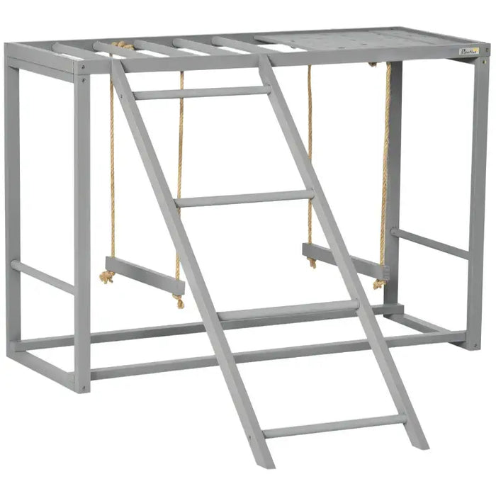 Wooden Chicken Activity Centre | Double Swing, Ladder and Perches 3–4 Chickens PAWHUT - Little and Giant Explorers PawHut