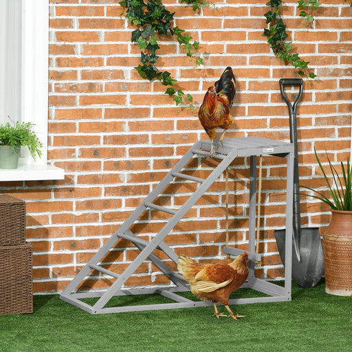 Wooden Chicken Activity Centre | Hen Swing, Perches and Platform PAWHUT - Little and Giant Explorers PawHut