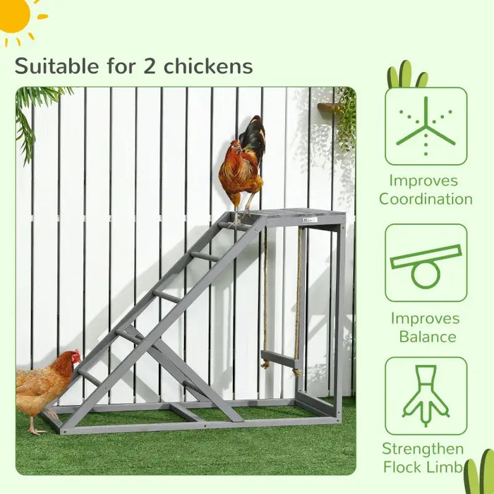 Wooden Chicken Activity Centre | Hen Swing, Perches and Platform PAWHUT - Little and Giant Explorers PawHut