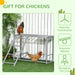 Wooden Chicken Activity Play with Swing Set for 3-4 Chickens - Little and Giant Explorers PawHut