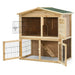 Wooden Chicken Coop | Double Storey Hutch with Ramp and Lockable Door COSTWAY - Little and Giant Explorers Costway