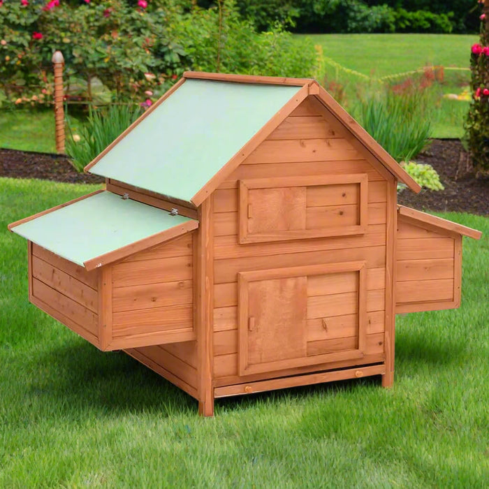 Chicken Coop in Solid Firwood (152 x 96 x 110cm) - Little and Giant Explorers vidaXL