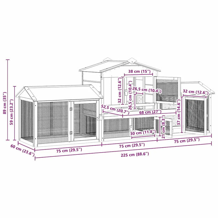 Wooden Chicken Coop – Solid Pine and Engineered Wood | Modern Garden Hen House VIDAXL - Little and Giant Explorers vidaXL