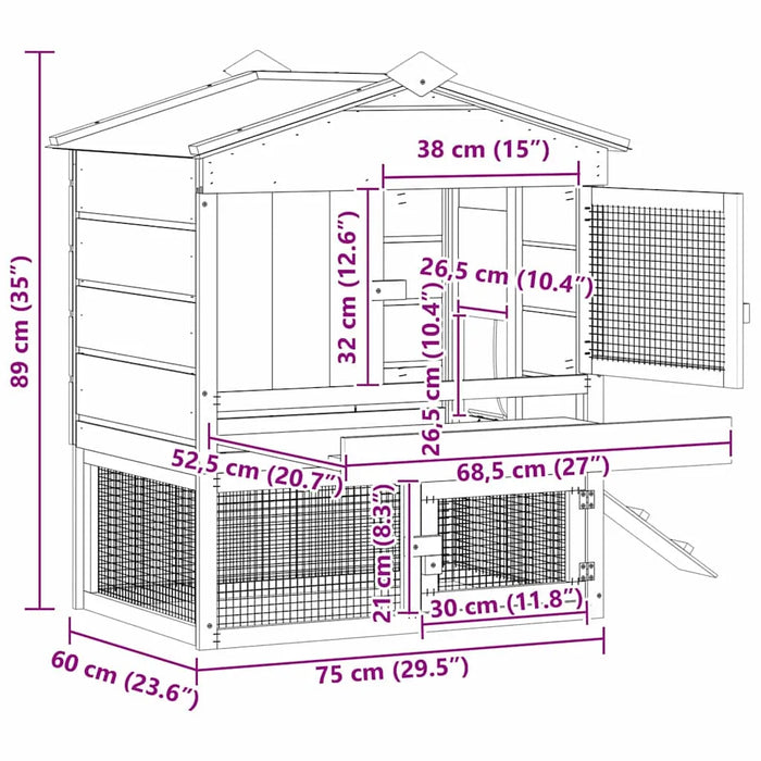 Wooden Chicken Coop – Solid Pine Wood | Modern Garden Hen House VIDAXL - Little and Giant Explorers vidaXL