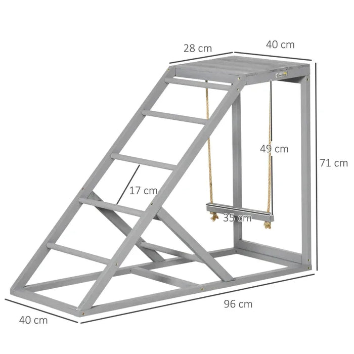 Wooden Chicken Coop Toy with Swing, Ladder and Platform - Little and Giant Explorers PawHut