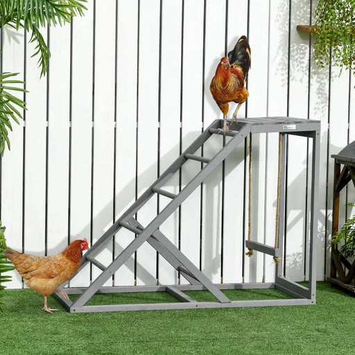 Wooden Chicken Coop Toy with Swing, Ladder and Platform - Little and Giant Explorers PawHut