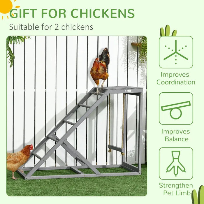 Wooden Chicken Coop Toy with Swing, Ladder and Platform - Little and Giant Explorers PawHut