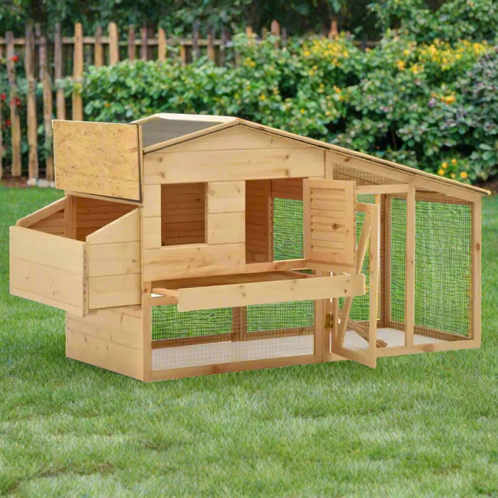 Chicken Cage in Solid Pine Wood (178 x 67 x 92cm) - Little and Giant Explorers vidaXL