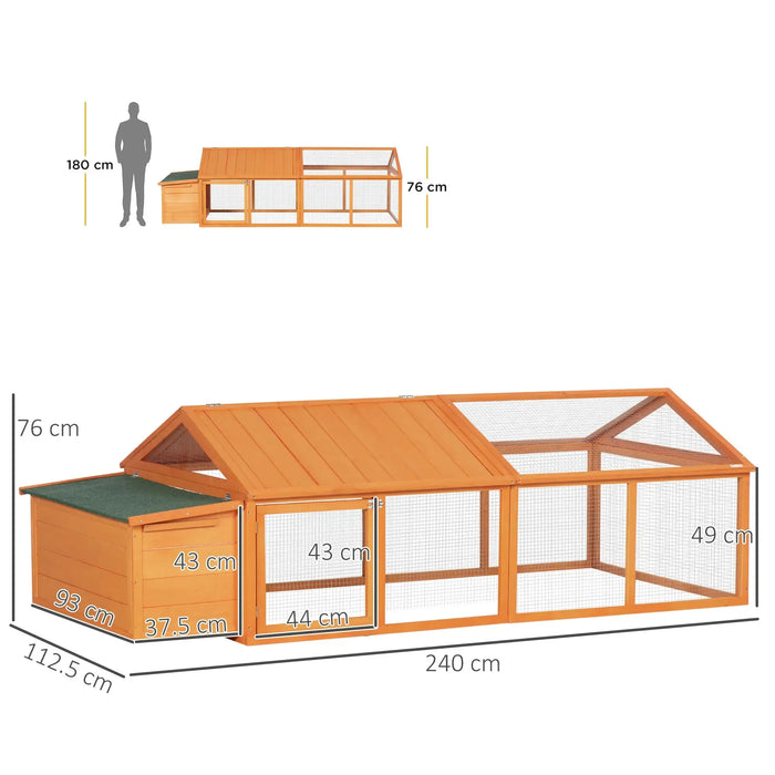 Wooden Chicken Coop with Nesting Box and Openable Roof - Little and Giant Explorers PawHut