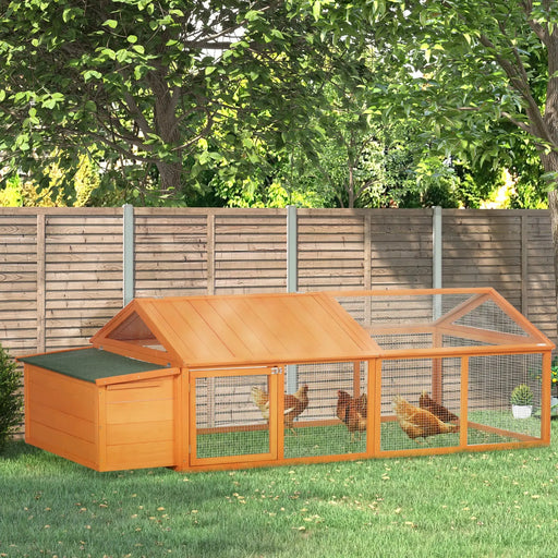 Wooden Chicken Coop with Nesting Box and Openable Roof - Little and Giant Explorers PawHut