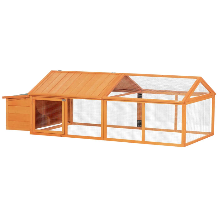 Wooden Chicken Coop with Nesting Box and Openable Roof - Little and Giant Explorers PawHut