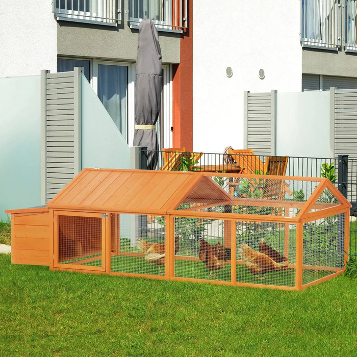 Wooden Chicken Coop with Nesting Box and Openable Roof - Little and Giant Explorers PawHut