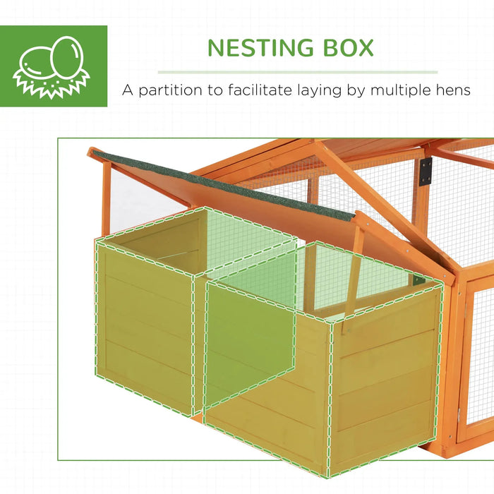 Wooden Chicken Coop with Nesting Box and Openable Roof - Little and Giant Explorers PawHut