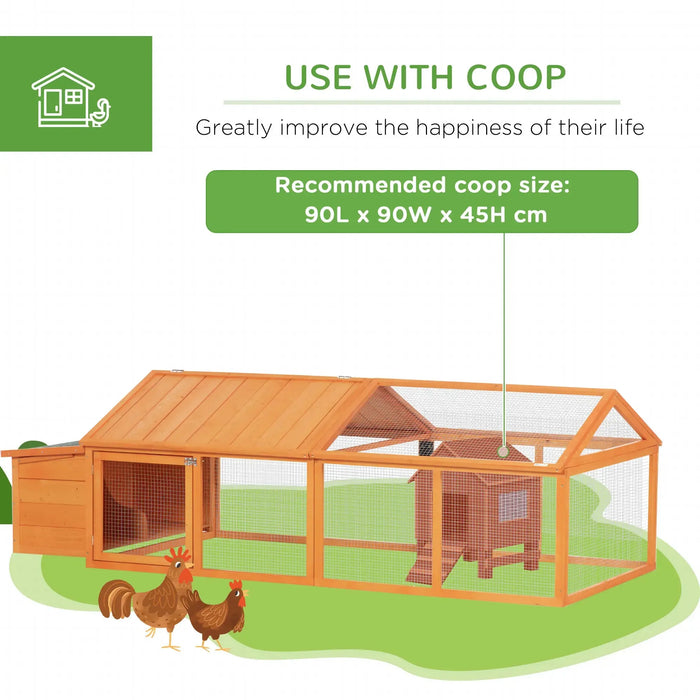 Wooden Chicken Coop with Nesting Box and Openable Roof - Little and Giant Explorers PawHut