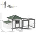 Wooden Chicken Coop with Nesting Box in Grey (196 x 76 x 97cm) - Little and Giant Explorers PawHut