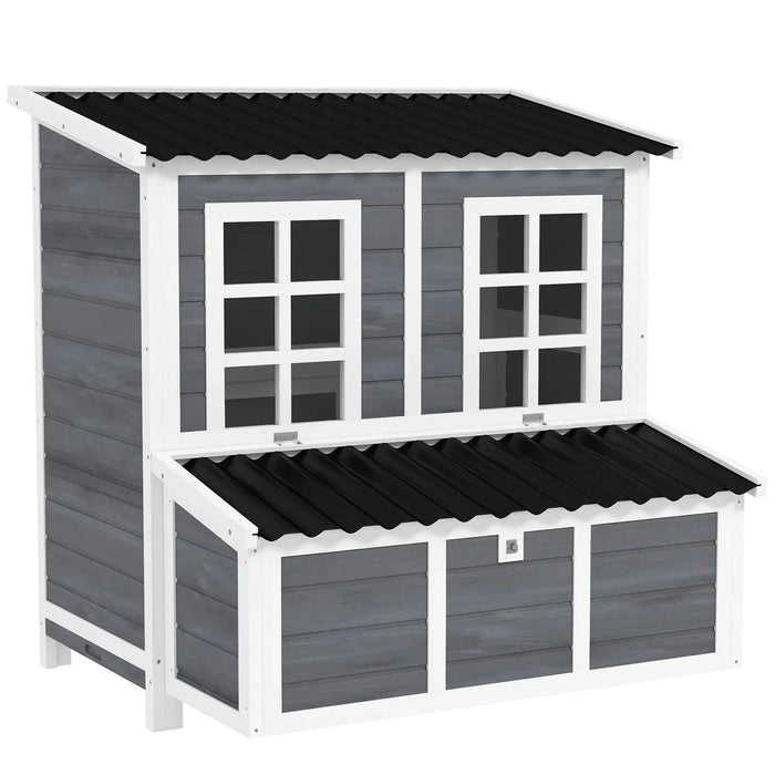 Wooden Chicken Coop with Nesting Box | 4-6 Chickens | 100 x 86 x 100cm - Little and Giant Explorers PawHut